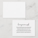 Calligraphy Elegant Script Honeymoon Wish   Enclosure Card<br><div class="desc">This calligraphy elegant script honeymoon wish enclosure card is perfect for a rustic wedding. The design features a beautiful calligraphy font in a white background to embellish your event.</div>