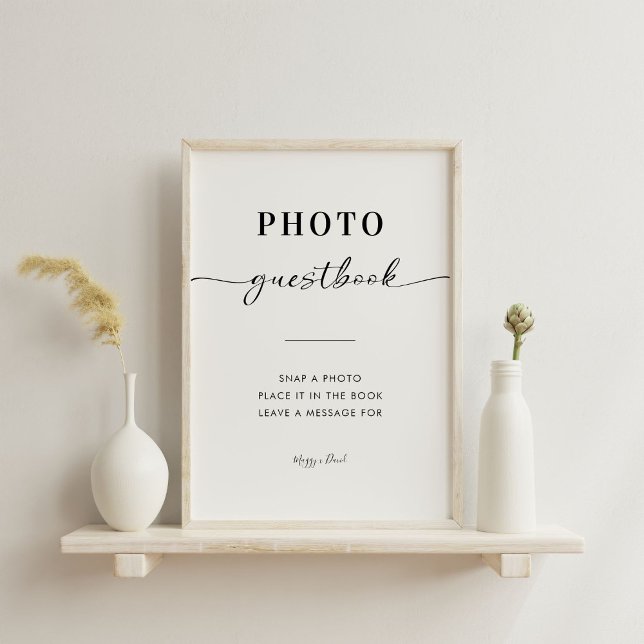 Calligraphy Elegant Wedding Photo Guestbook Sign (Creator Uploaded)