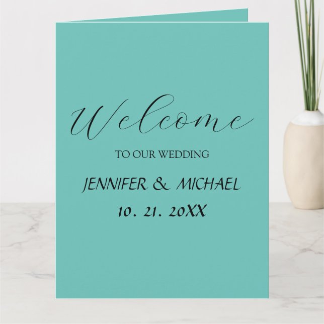Calligraphy Elegant Welcome Wedding Card (Front)