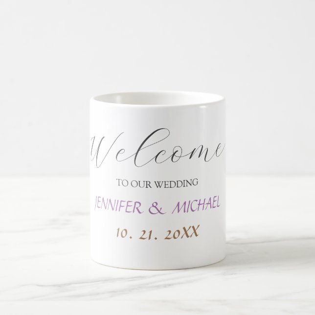 Calligraphy Elegant Welcome Wedding Coffee Mug (Center)