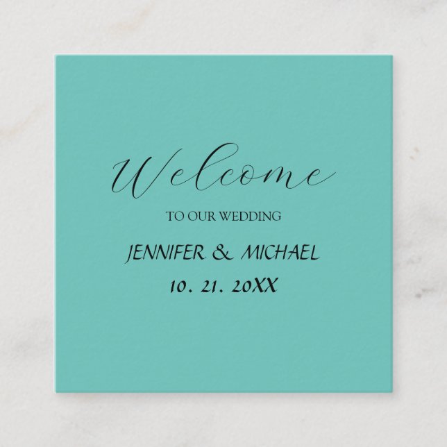 Calligraphy Elegant Welcome Wedding Enclosure Card (Front)