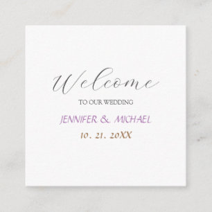 Calligraphy Elegant Welcome Wedding Enclosure Card