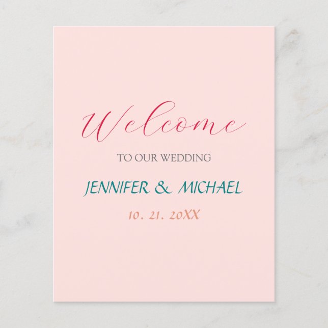 Calligraphy Elegant Welcome Wedding Flyer (Front)