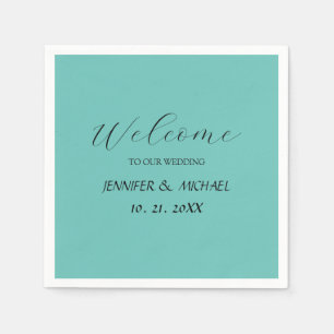 Calligraphy Elegant Welcome Wedding Napkin