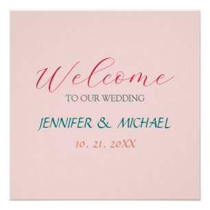 Calligraphy Elegant Welcome Wedding Poster