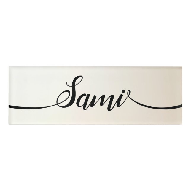 Calligraphy  Employee Staff Magnetic Name Tag (Front)