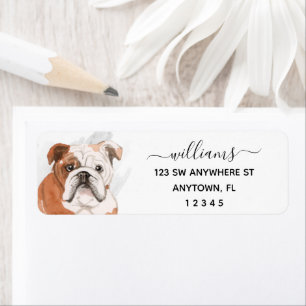 Calligraphy English Bulldog Return Address