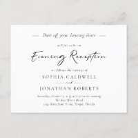 Calligraphy Evening Wedding Reception Invitation