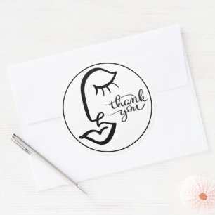 Calligraphy Face Thank You Sticker