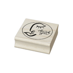 Calligraphy Face Thank You Wood Art Stamp