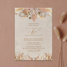 Calligraphy Fall Boho Script Wedding Invitation
