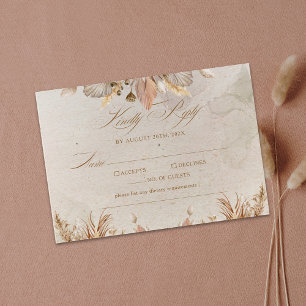 Calligraphy Fall Boho Script Wedding RSVP Card