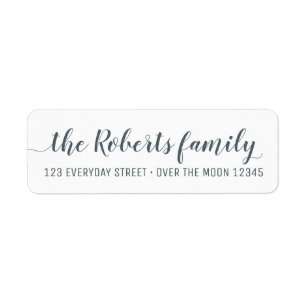 Calligraphy Family Name Simple Modern Rectangular