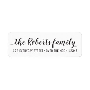 Calligraphy Family Name Simple Modern Rectangular