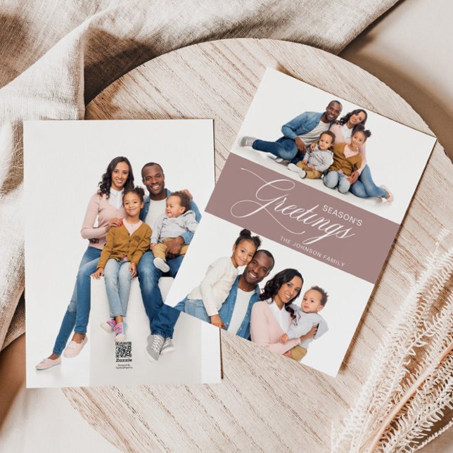 Calligraphy Family Photo Season's Greetings Holiday Card (Creator Uploaded)