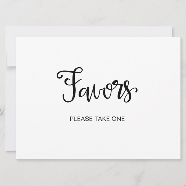 Calligraphy | "Favor please take one" sign Invitation (Front)