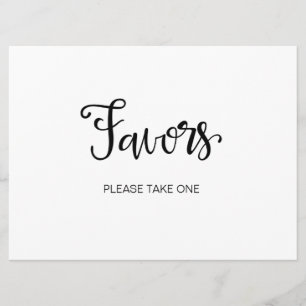 Calligraphy "Favor please take one" sign Invitation