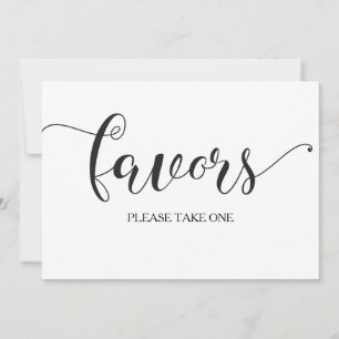Calligraphy Favours Wedding Sign Card