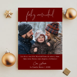 Calligraphy Feliz Navidad Mexican Christmas Photo  Holiday Card