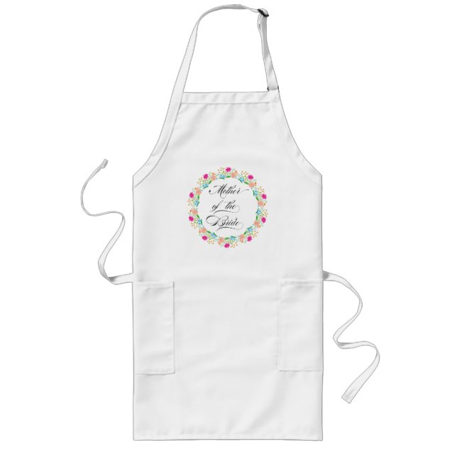 Calligraphy Floral Mother Of The Bride Long Apron (Front)