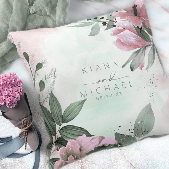 Calligraphy Floral Wedding Mauve ID771 Cushion (Creator Uploaded)