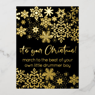 Calligraphy Foil Snowflakes It's Your Christmas Foil Holiday Postcard