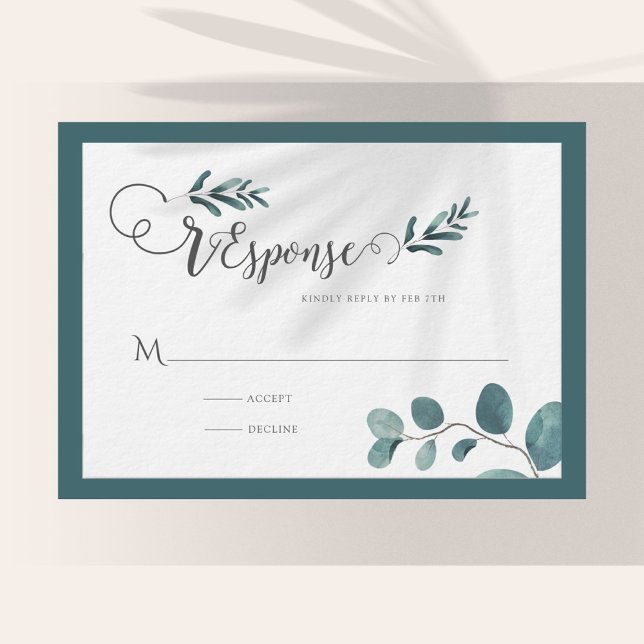 Calligraphy forest Greenery RSVP Card (Creator Uploaded)
