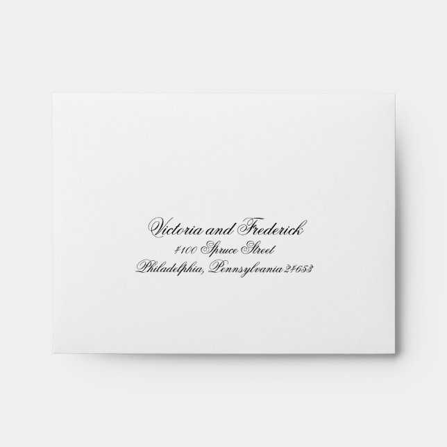 Calligraphy Formal Self Addressed Wedding RSVP Envelope (Front)