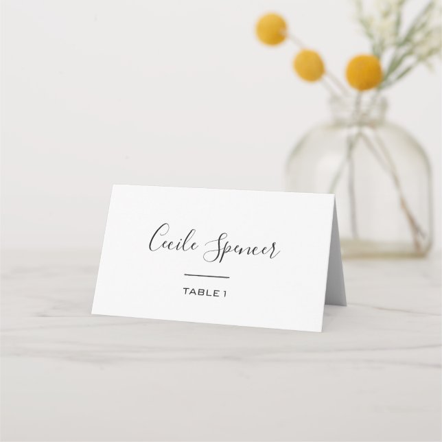 Calligraphy Formal Wedding Place Card (Front)
