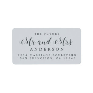Calligraphy Future Mr Mrs Wedding Return Address Label