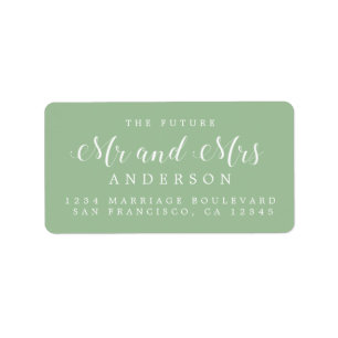 Calligraphy Future Mr Mrs Wedding Return Address Label