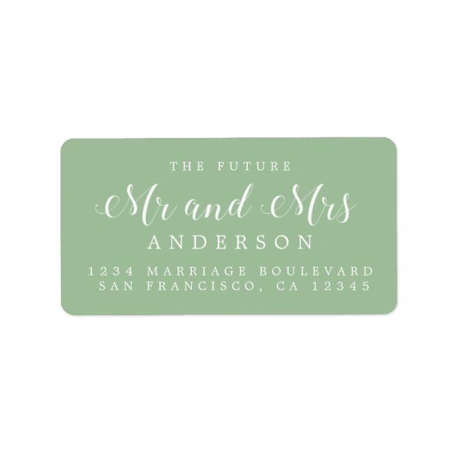 Calligraphy Future Mr Mrs Wedding Return Address Label (Front)