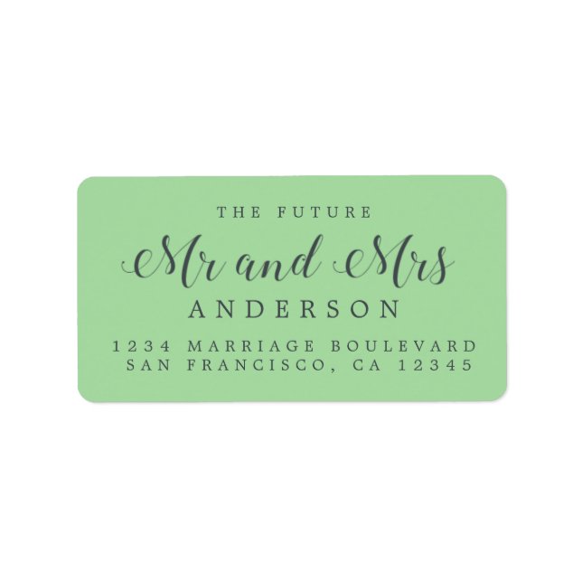 Calligraphy Future Mr Mrs Wedding Return Address Label (Front)