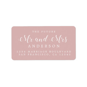 Calligraphy Future Mr Mrs Wedding Return Address Label