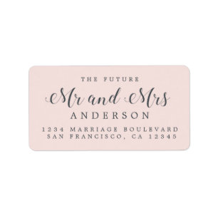 Calligraphy Future Mr Mrs Wedding Return Address Label