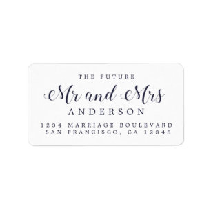 Calligraphy Future Mr Mrs Wedding Return Address Label