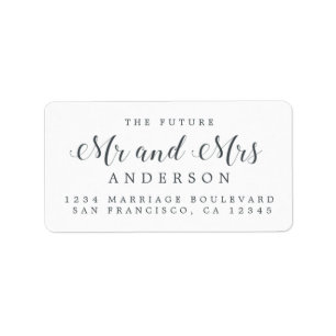 Calligraphy Future Mr Mrs Wedding Return Address Label