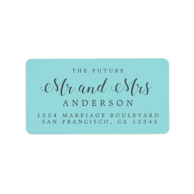 Calligraphy Future Mr Mrs Wedding Return Address Label (Front)