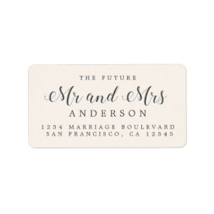 Calligraphy Future Mr Mrs Wedding Return Address Label