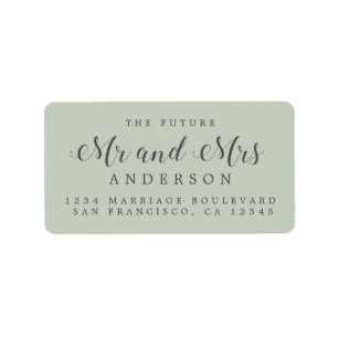 Calligraphy Future Mr Mrs Wedding Return Address Label