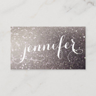 Calligraphy Galaxy Glitter Iridescent Holographic Business Card