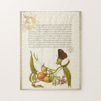 Calligraphy gilded initial vintage plants ringlet jigsaw puzzle