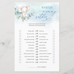 Calligraphy Girl Elephant Would Mummy Rather