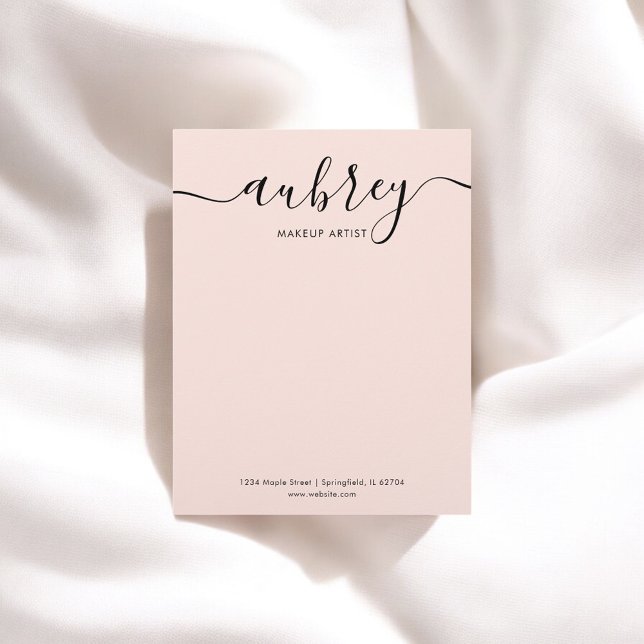 Calligraphy Girly Blush Pink Custom Letterhead (Creator Uploaded)