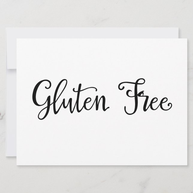 Calligraphy | "Gluten Free" Dietary Needs Sign (Front)