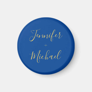 Calligraphy Gold Blue Colour Custom Personal Edit Magnet