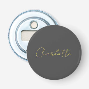 Calligraphy Gold Colour Grey Custom Personal Edit Bottle Opener