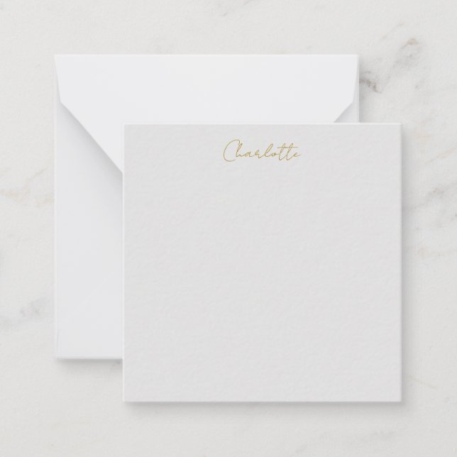 Calligraphy Gold Colour Grey Custom Personal Edit Card (Front)