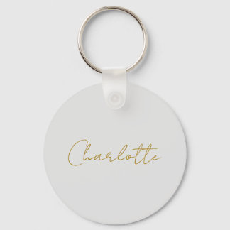 Calligraphy Gold Colour Grey Custom Personal Edit Key Ring