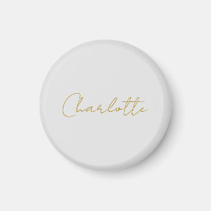 Calligraphy Gold Colour Grey Custom Personal Edit Magnet